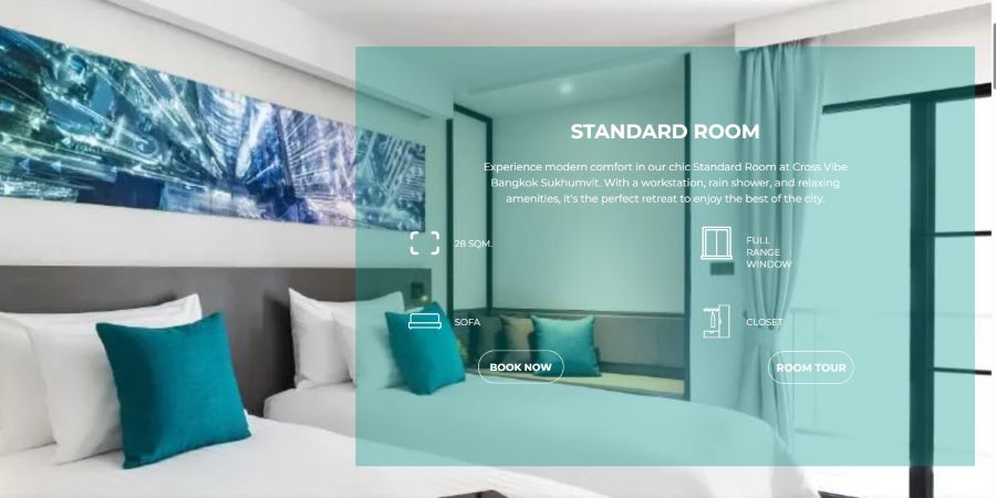 チャイナエアライン利用 ☆クロス バイブ スクンビット ホテル☆スタンダードルーム（朝食付き）で過ごす バンコク3泊5日｜往路発:午前/復路発:未明